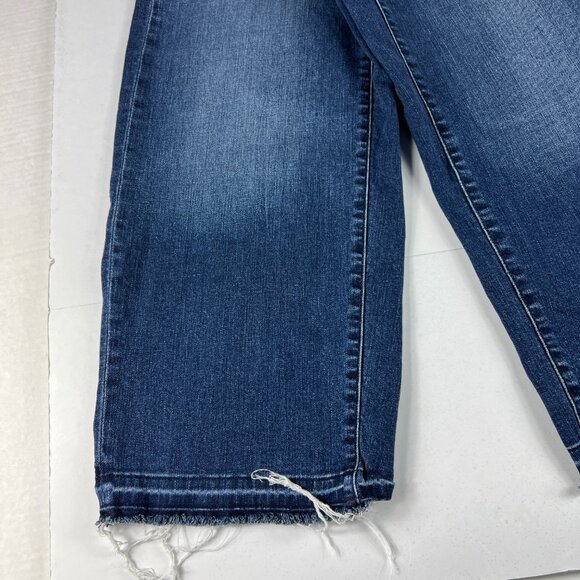Uniqlo Jeans Womens Measured 27x21 High Rise Wide Leg Cropped Blue Denim Tag 25 - Picture 6 of 16